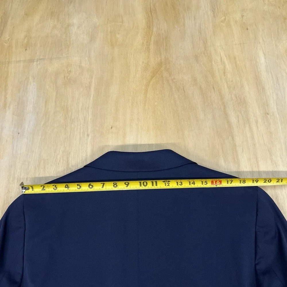 Stafford Blazer Jacket Sport Coat Mens 44R‎ Polyester Blend Stretch Dark Navy